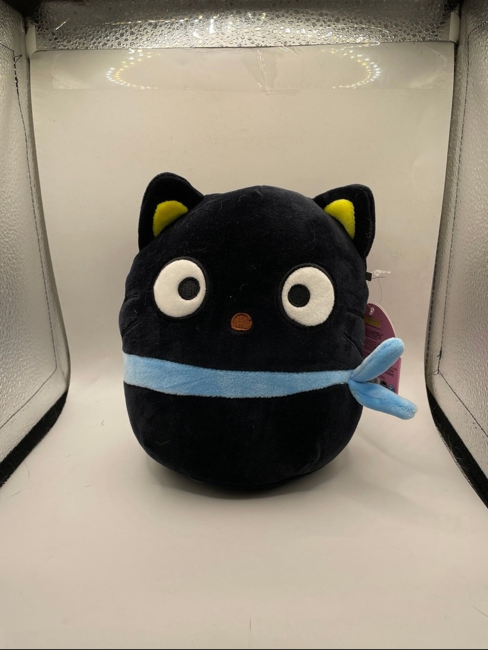 Squishmallows Black Cat Plush with Light Blue Scarf